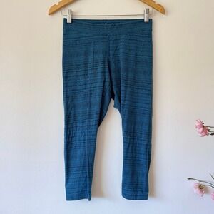 Toad&Co Eco Leggings XS Blue Print Cropped‎ Activewear Yoga Pants Athleisure